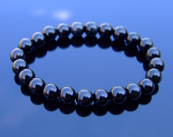 Black Obsidian Bracelet Natural Gemstone Beads 8mm