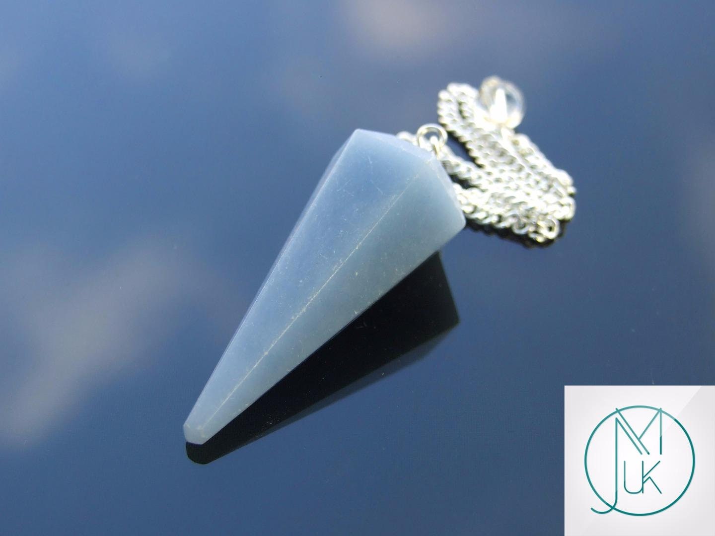 Angelite Gemstone Point Pendulum Dowsing Crystal Dowser Scrying Reiki…