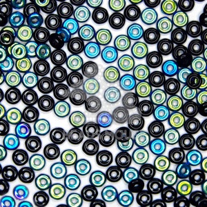 5g O Beads 3,8x1mm Jet AB O-Ring Hochwertige Tschechische Pressperlen Donut Perlen Spacer Perlen