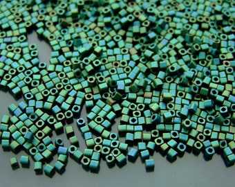 10g 706 Matte Color Iris Teal Toho Cube Seed Beads 1.5mm