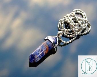 Gemstone Necklace Sodalite Natural Point Pendant