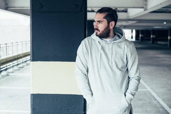 Men's Longline Hoodie Grey Size S Long Sleeve Oversized | Etsy