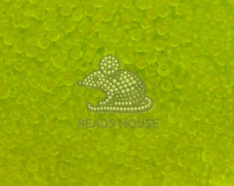 20g TOHO Beads 4F Transparent Lime Green Frosted 11/0