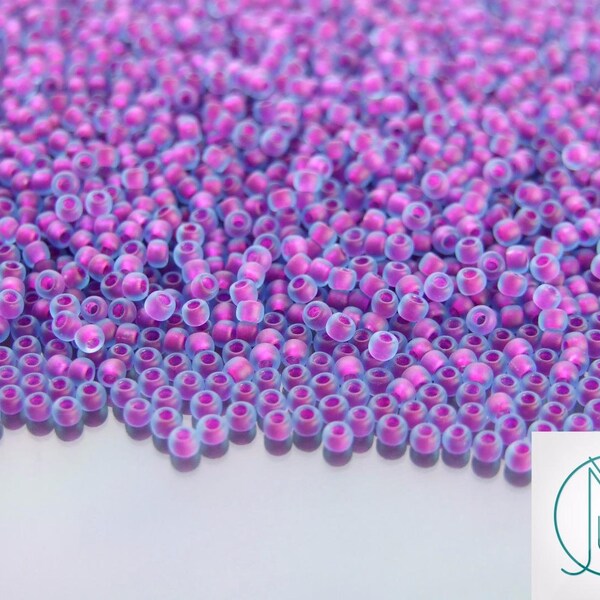 10g 252f Inside Color Frosted Aqua/purple Lined Toho Seed Beads Size 11/0 2.2mm Japan Beads Jewellery Making