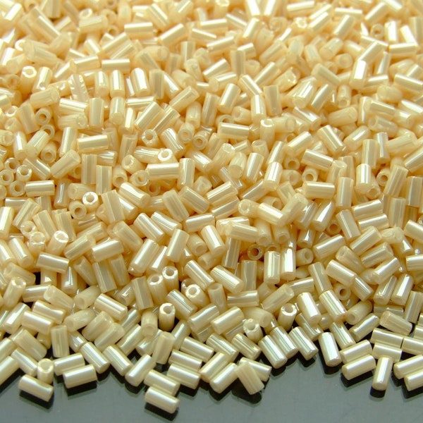 10g 123 Opaque Light Beige Luster Toho Bugle Seed Beads 3mm Japan Beads Jewellery Making