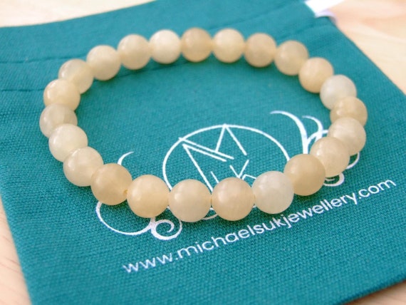Calcite Natural Gemstone Necklace 8mm Beaded Silver 16-30inch Healing Chakra