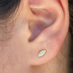 Diamond Earrings, Pave Set Diamond Stud Earrings, April Birthstone, Fine Jewelry Gift