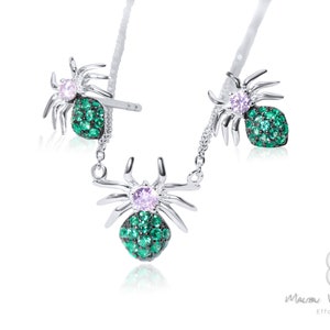 Spider Necklace, Creepy Crawly Tarantula Gothic jewelry Arachnid Charm Pendant