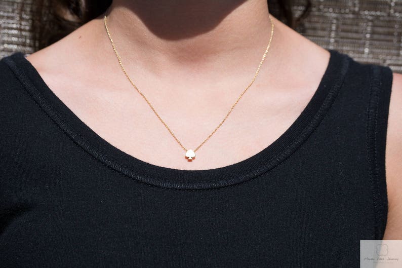 14k SOLID GOLD Spade Necklace ACE of Spades Tiny Spade Pendant Etsy