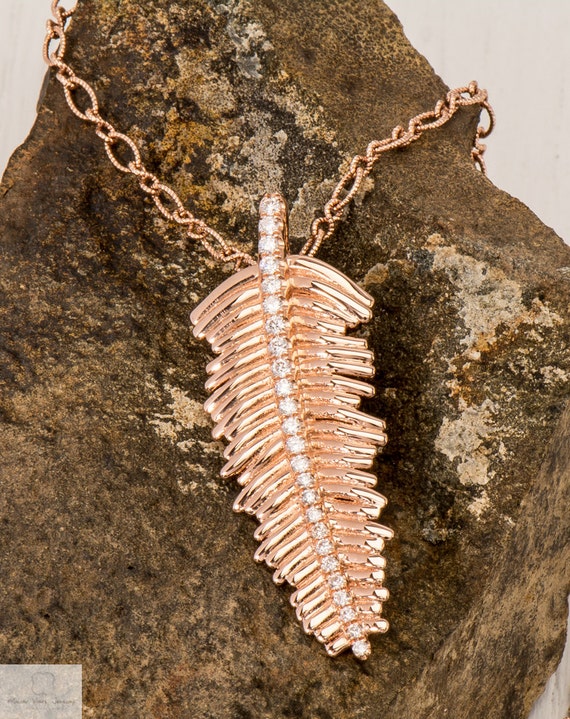 Diamond Feather Pendant