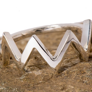 14k Gold Criss Cross Ring: Handmade Geometric Zig Zag Stacking Ring