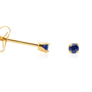 Blue Sapphire Earrings, Sapphire Gemstone, Stud Earrings, 14k Gold Tiny Stud Earrings,  Post Earrings September Birthstone Jewelry