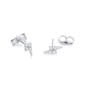 Lightning Bolt Diamond Studs Earrings