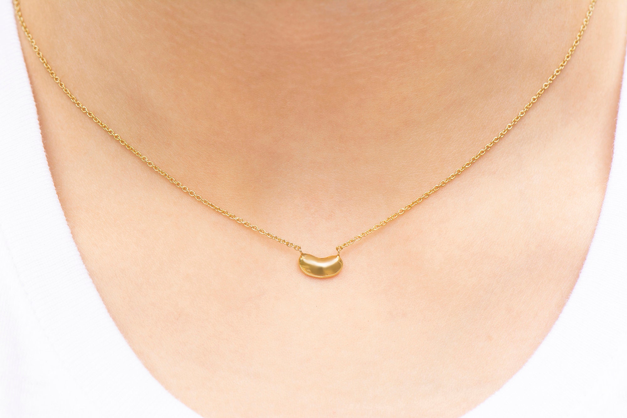 Rose gold bean necklace Clearance
