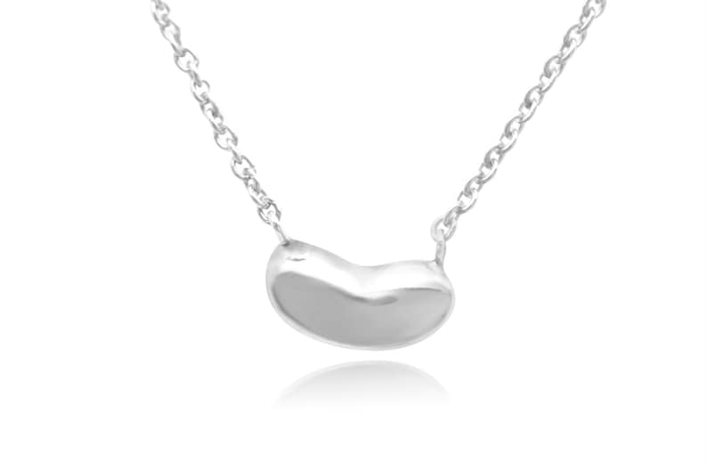 Little Bean Necklace Gold Bean Design 14k Yellow White Rose Etsy