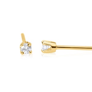 Tiny Gold Studs, Diamond Stud Earrings, small tiny White Gold Studs (two pieces)
