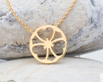 Circle Necklace Minimalist Heart necklace Geometric Dainty Jewelry Gold necklace Minimalist Birthday Gift for her