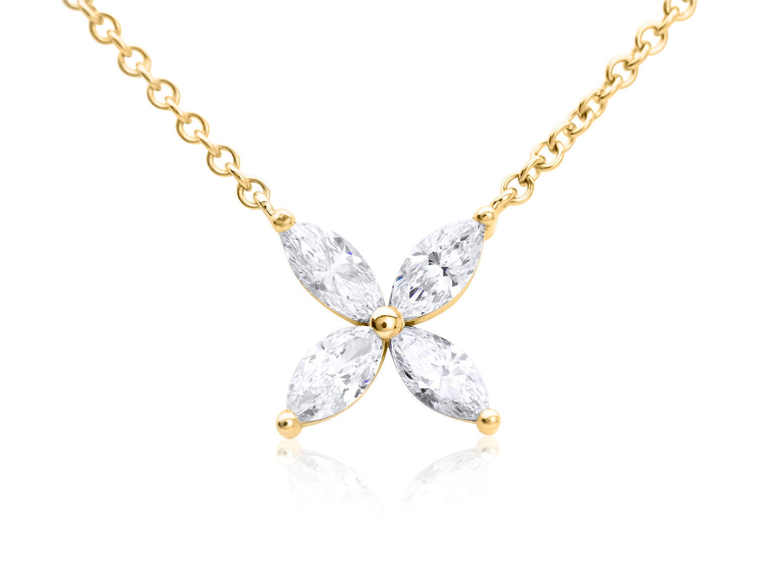 Marquise Diamond Pendant 0.81 Ct 14k 