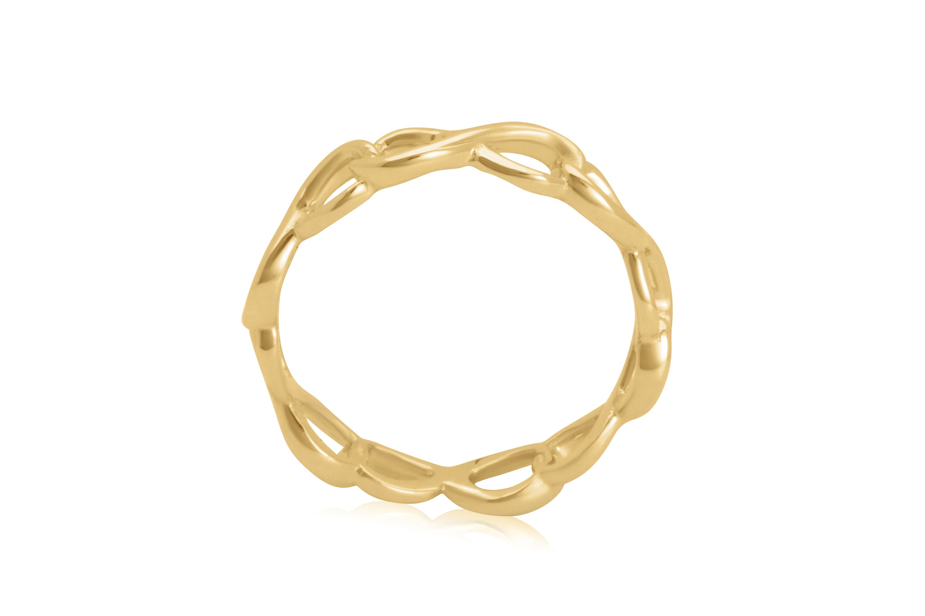14k Solid Gold INFINITY Ring, Eternity Ring, Narrow Womens Wedding Band ...