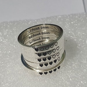 Friendship Rings With Names 3mm BEST FRIEND RINGS for 3 Friendship Promise Ring for 4 Triple Bff ...