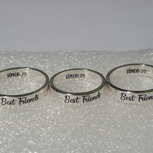 Sterling Silver BEST FRIEND RINGS Personalized Custom Name