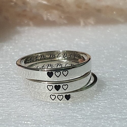 Best Friend Rings for 2 3 4 5 6 Custom Initials Pinky - Etsy