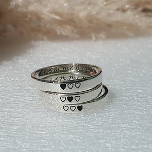 3 mm TRIO FRIENDSHIP RING for 3 Best Friend Rings engrave stackable name band birthday gift for bff personalize jewelry friends ring 2 3 4 5