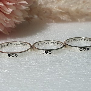 3mm BEST FRIEND RINGS for 3 Friendship Promise Ring for 4 Triple