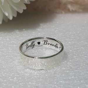 6mm hidden INSIDE ENGRAVED RING for men sterling silver thumb ring simple men couple promise ring engagement custom name secret message band