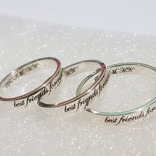 3 Mm Sterling Silver ENGRAVE TEAM RINGS | Etsy