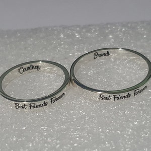 Friendship Rings With Names 3mm Trio BEST FRIEND RINGS for 3 Friendship Ring for 4 Triple Bff Ring ...