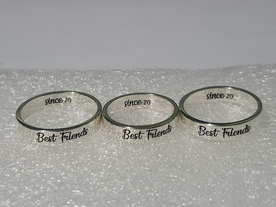 Best Friend Rings for 2, Matching Rings for Couples - Etsy | Types of  wedding rings, Best friend rings, Gold rings fashion
