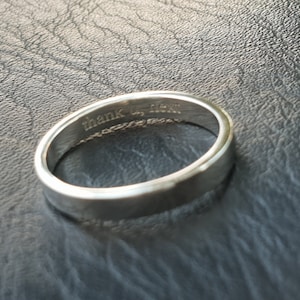 stering silver ring engraved HIDDEN MESSAGE RING custom name date initail message engravable rings for everyday rings, minimal secret ring