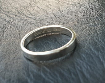 stering silver ring engraved HIDDEN MESSAGE RING custom name date initail message engravable rings for everyday rings, minimal secret ring