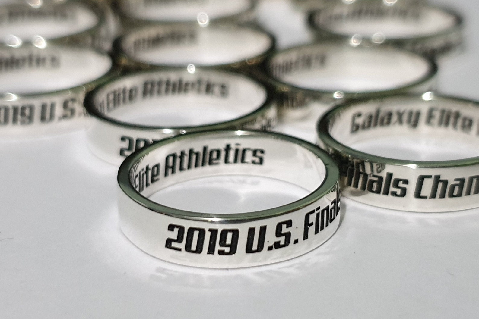 PERSONALIZED TEAM RINGS Custom Wording Logo Symbol for Sport Team Such ...