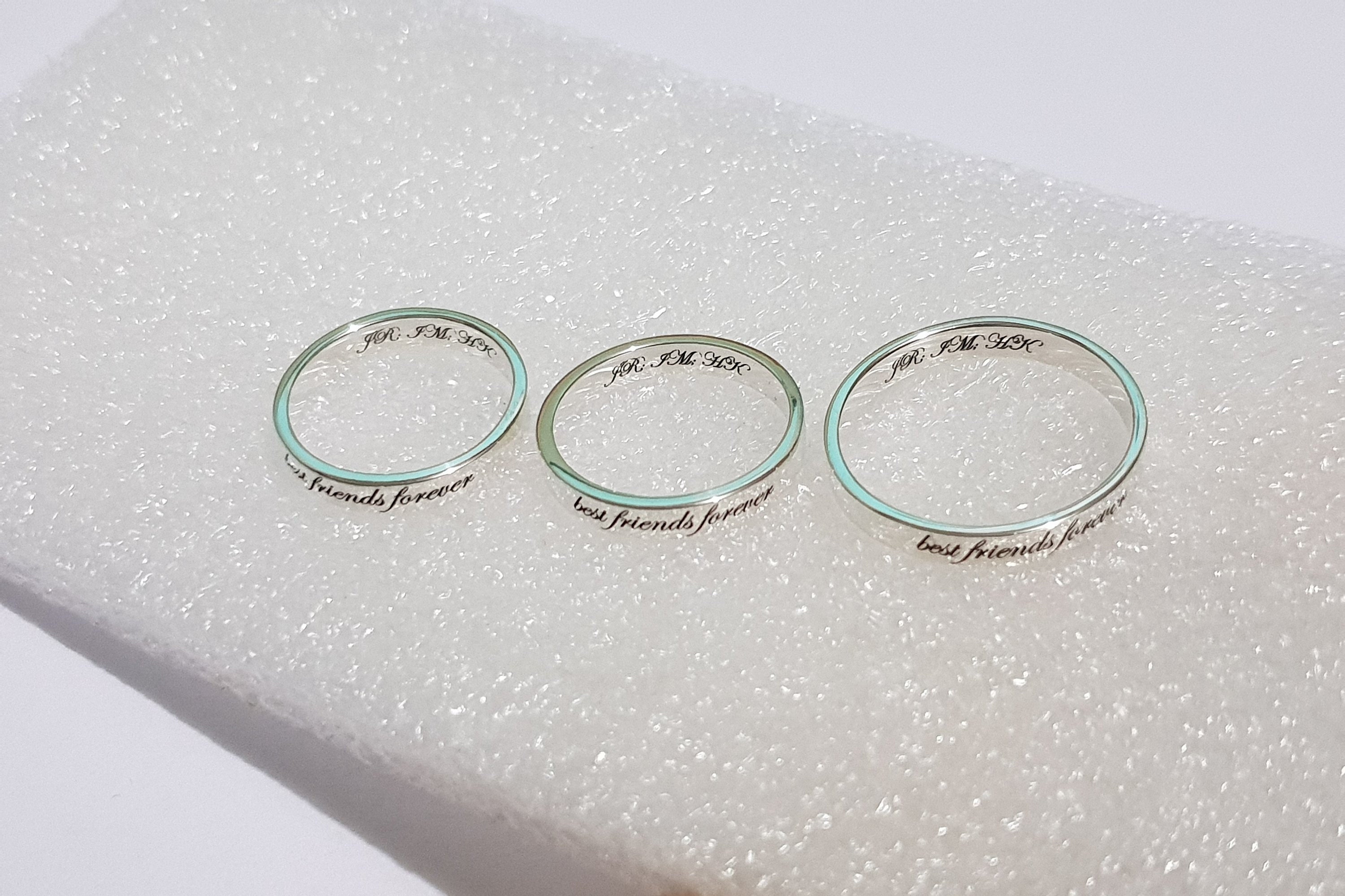 3 Mm Sterling Silver ENGRAVE TEAM RINGS | Etsy