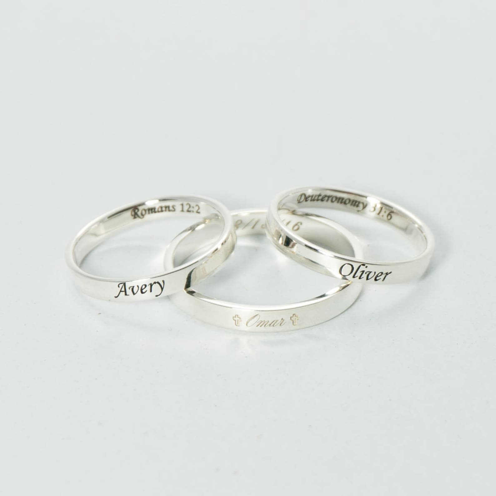For Him Personalized Stainless Steel Engraved Name Rings Men/Women