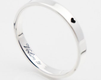 3 mm MINIMALIST RING SILVER custom engraved name rings use for wedding ring or promise ring or best friend ring or pinky ring for woman