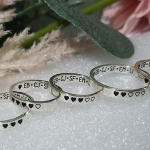 Friendship Rings With Names Custom BEST FRIEND RINGS Engrave Stackable Name Band Birthday Gift for ...