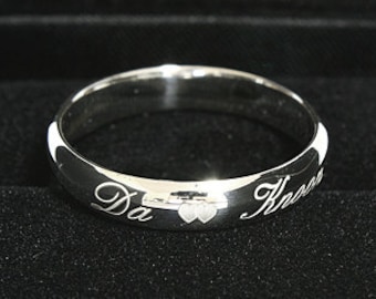 4 mm SILVER ENGRAVE RING,Personalized ring,Stering Silver Engraved Band Rings,Promise Ring for Couples,Sterling silver engraveable band Ring