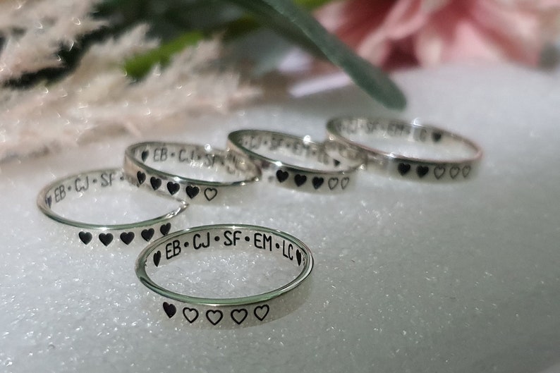 3 Mm TRIO FRIENDSHIP RING for 3 Best Friend Rings Engrave Stackable ...