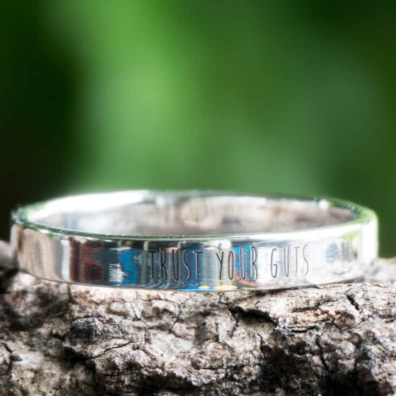 Best Friend Present Couple Ring 3 mm CUSTOM ENGRAVED RING,Thin Ring,Slim Ring,Personal Silver rings,Sterling Silver Ring Love Ring