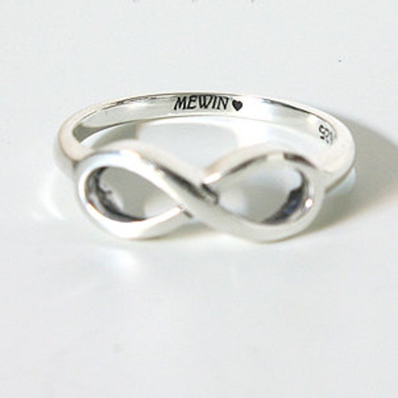 Custom engraved infinity ring sale