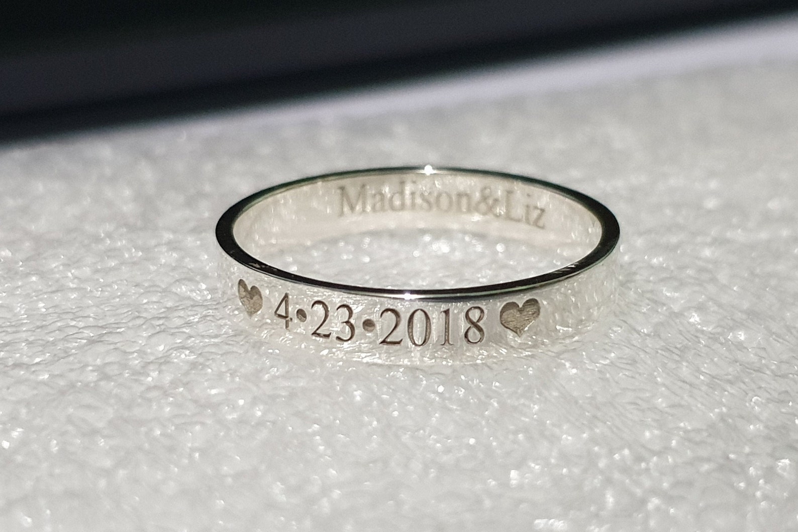 4mm Sterling Silver BEST FRIEND RINGS Personalized Custom Name - Etsy
