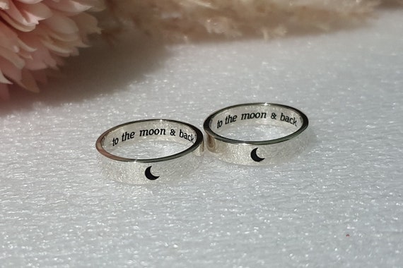 Moon engraved ring deals