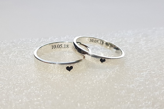 Stackable engraved rings deals
