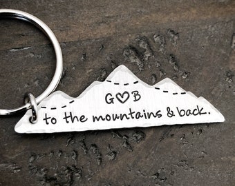 Mountain gift, mountain keychain, adventure keychain, wanderlust gift, outdoors gift, expedition gift for him, anniversary gift for him