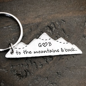 Mountain gift, mountain keychain, adventure keychain, wanderlust gift, outdoors gift, expedition gift for him, anniversary gift for him