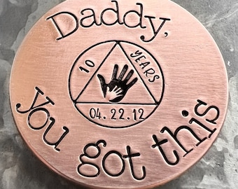 Sobriety gift for dad, sobriety gift for mom, gift from child. Sober Dad, Sober Mom, Sobriety Coin, Chip, Token, Recovery