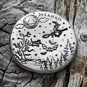Sobriety token, sobriety chip, recovery token, recovery chip, recovery coin, sobriety coin, halloween, witch, gothic gift, sobriety gift
